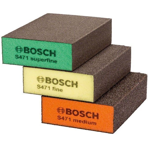 BOSCH 3 éponges abrasives S471 Best for Flat and Edge - 2608621253