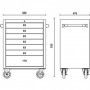 BETA Servante mobile d'atelier 7 tiroirs INOX - C04 INOX - 024003077