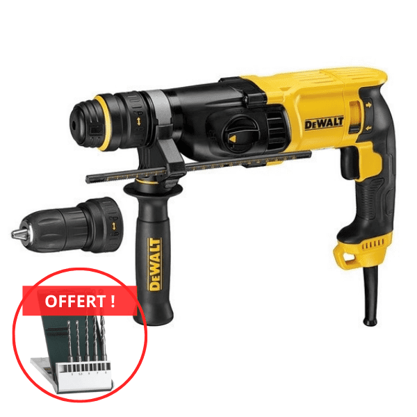 Perforateur Burineur DeWalt D25334K-QS SDS-plus 950W - 3.5J, Capacité Béton 30mm, Coffret TSTAK, Pour Perçage Et Burinage