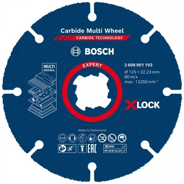 BOSCH EXPERT - Disque X-Lock carbure Multimatériaux 125 mm - 2608901193