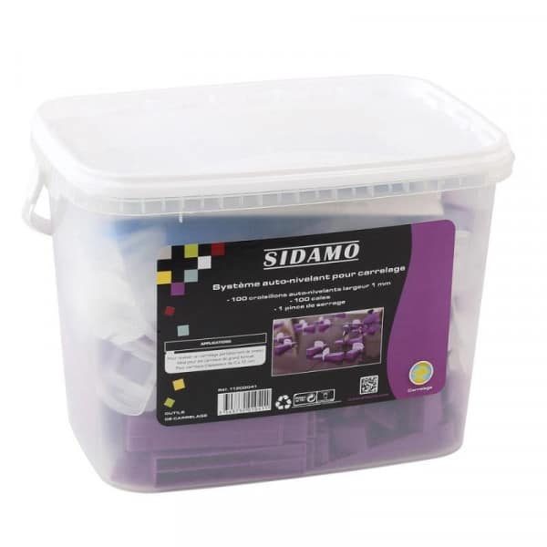 SIDAMO Kit croisillons auto-nivelant + cales + pince de serrage