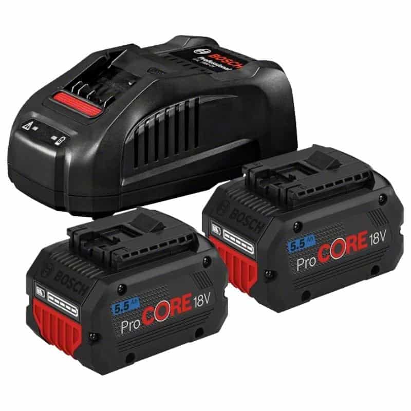 Pack 2 Batteries BOSCH ProCORE18V 5,5Ah Professional + Chargeur GAL 1880 CV  Professional