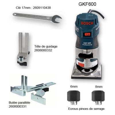 Bosch Professional Affleureuse Sans Fil GKF 12V-8 (12 V, Ø Pince de serrage  : 6/8