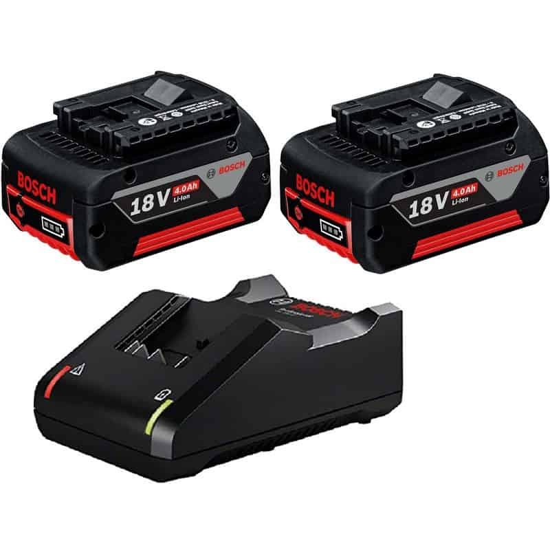 Pack 2 batteries 18V / 4 Ah + chargeur Bosch Professional