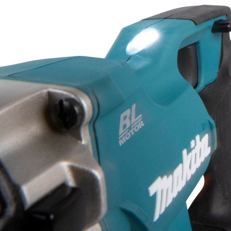 Cisaille 18V Li-ion sans batt./ni charg., vit à vide 5300 tr/min, cap acier 1,6mm, inox 1,2mm, alu 2,3mm, rayon mini de coupe 25mm, Gde autonomie de cpe => 80m, livrée en carton + 1 jeu de cales, 1 clé 6 pans, 1 couteau mobile et 1 fixe main image 1