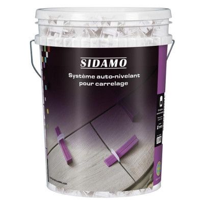 Seau 1000 croisillons auto-nivelants 1, 2 ou 3 mm sidamo