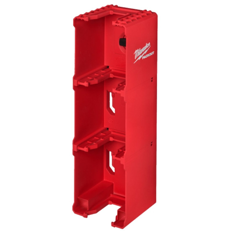 4 Supports Mural Pour Batterie Milwaukee M18 - Plastique ABS Rouge, Avec 8 Vis - Pour Atelier, Fourgon