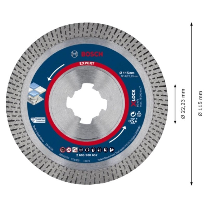 SHDIATOOL Disque Diamant Turbo 200mm X Mesh - Lame Tronçonner Tuile Marbre Granit Céramique