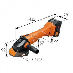 Meuleuse 125mm 18v ampshare solo ccg 18-125-10 as 71220261000 fein
