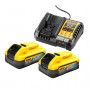 Pack 2 batteries powerstack 18v 5ah + chargeur dcb1104h2-qw dewalt