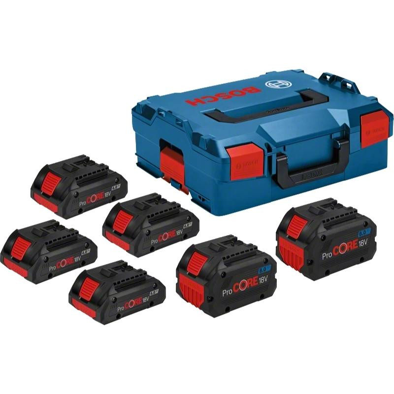 Bosch Ensemble de batteries dans L-Boxx - 4 x Batterie ProCore 18V