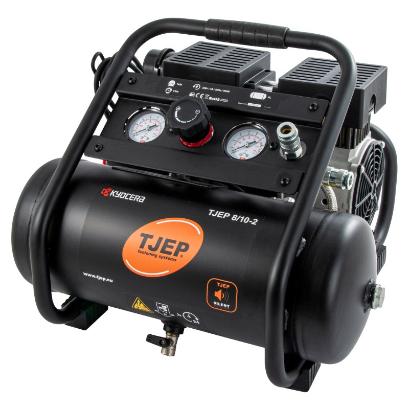 TJEP | Compresseur silencieux 8 L 131 l/min - 8/10-2 | 123056