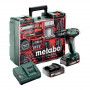 Perceuse à percussion 18v 2ah + 74 acc. sb18 set 602245880 metabo