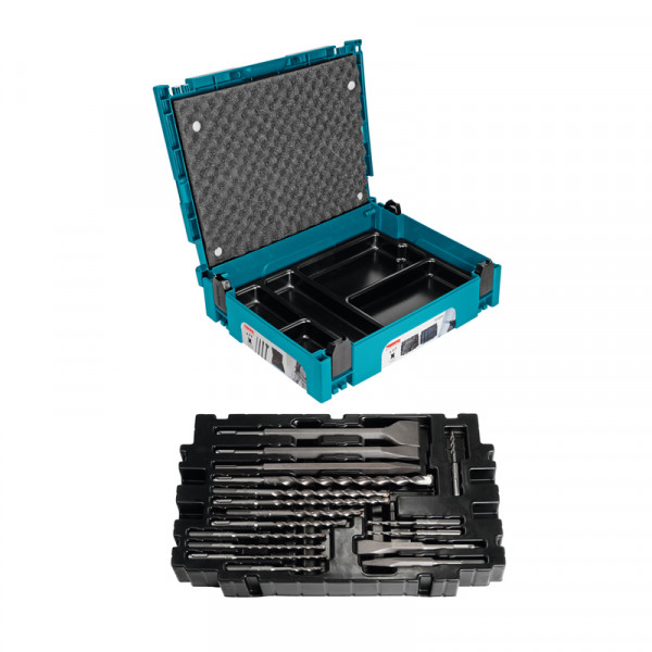 Coffret MAKPAC 12 Forets et 5 burins SDS-PLUS MAKITA B-52059