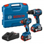 Pack perceuse et visseuse 18V 2x4Ah GSR 18V-55+GDX 18V-200 dans L-case BOSCH