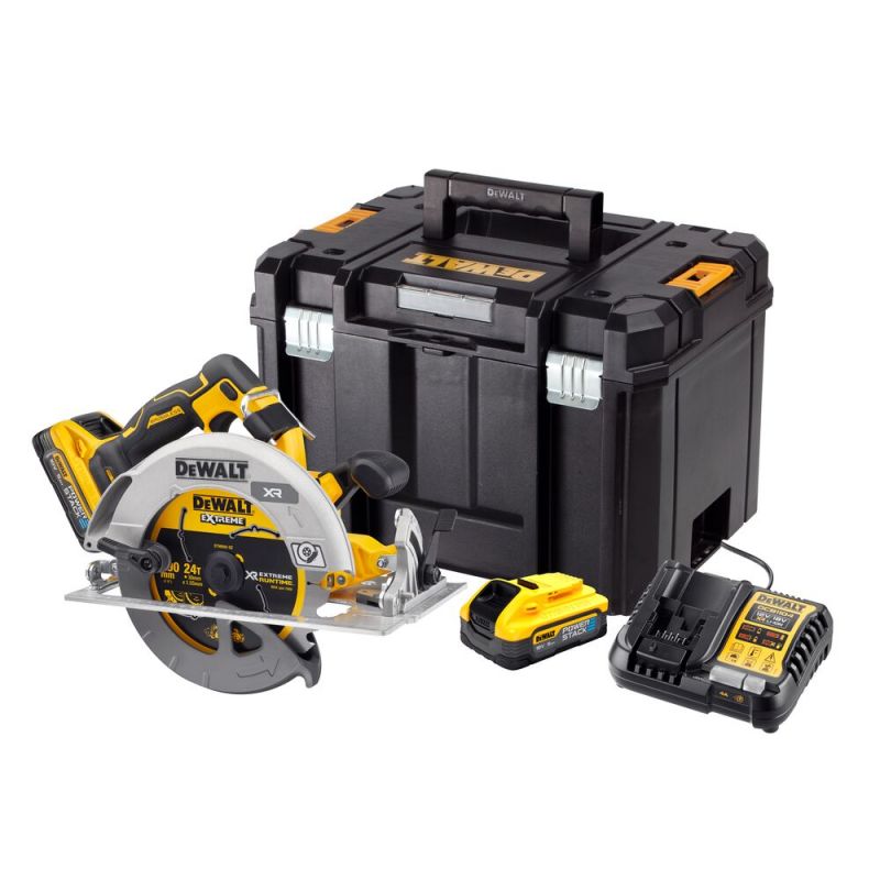 DEWALT DCS579X2-QW Scie Circulaire Sans Fil 54V XR FLEXVOLT 61mm 190mm Compatible Avec Le Rail De Guidage 2x 30ah Batterie C 129722