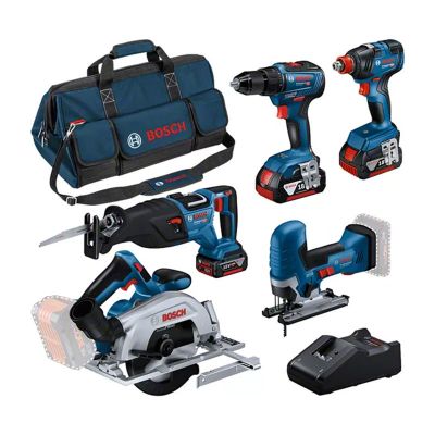 BOSCH Pack 5 outils 18V 3x4Ah (GSR+GDX+GKS+GSA+GST) sac - 0615A5003D