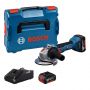 BOSCH Meuleuse d'angle Ø125 18V 2x4Ah GWS 18V-8 - 06019N9002