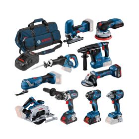 BOSCH Pack 10 outils 18V 5 Ah sac - 0615A5004G