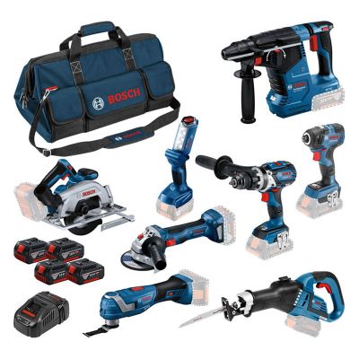 BOSCH Pack 8 outils 18V GBH+GWS+GDR+GSB+GKS+GSA+GOP+GLI - 0615A5004A