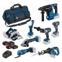 BOSCH Pack 8 outils 18V GBH+GWS+GDR+GSB+GKS+GSA+GOP+GLI - 0615A5004A