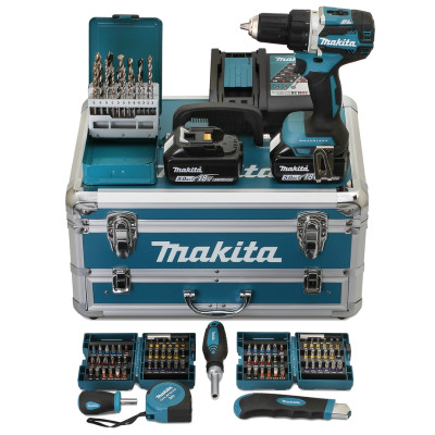 MAKITA perceuse 18V 5Ah + coffret 96 acc - DDF484RTX6