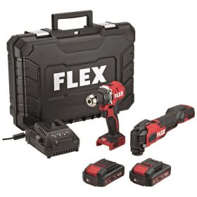 FLEX Pack 2 outils 18V multitool + perceuse à percussion 2x2,5 Ah - 532843