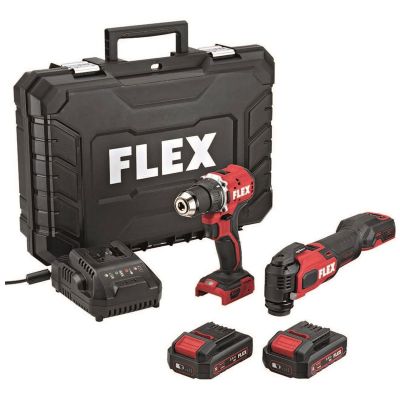 FLEX Pack 2 outils 18V multitool + perceuse à percussion 2x2,5 Ah - 532843