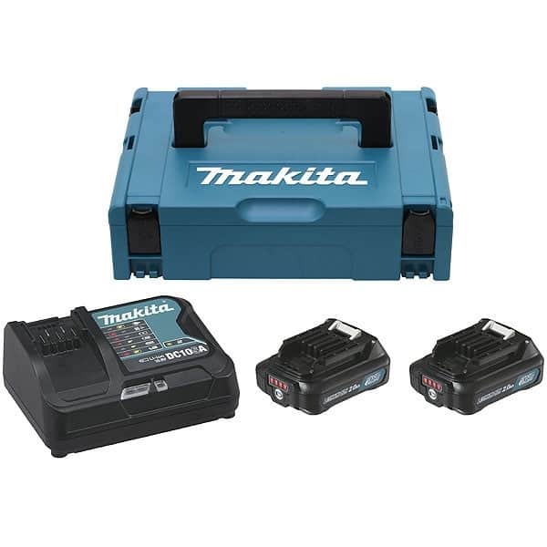 MAKITA Pack 2 batteries 10.8V 2Ah + chargeur DC10SA -197657-7