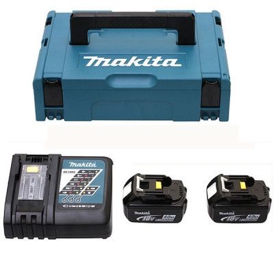 MAKITA Pack 2 batteries 18V 4Ah + chargeur DC18RC - 196866-5