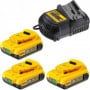 DEWALT Pack 3 batteries 18V 2Ah + chargeur - DCB115D3