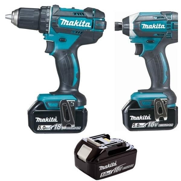 Perceuse ddf482 + visseuse à choc dtd152 (18v 3x5ah) dlx2127tj1 makita