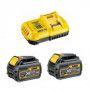 DEWALT Pack 2 batteries FLEXVOLT XR 18V/54V 6Ah + chargeur - DCB118T2-QW