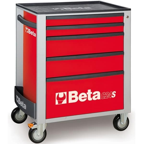 BETA Servante 5 tiroirs Orange/Gris/Rouge - C24S/5